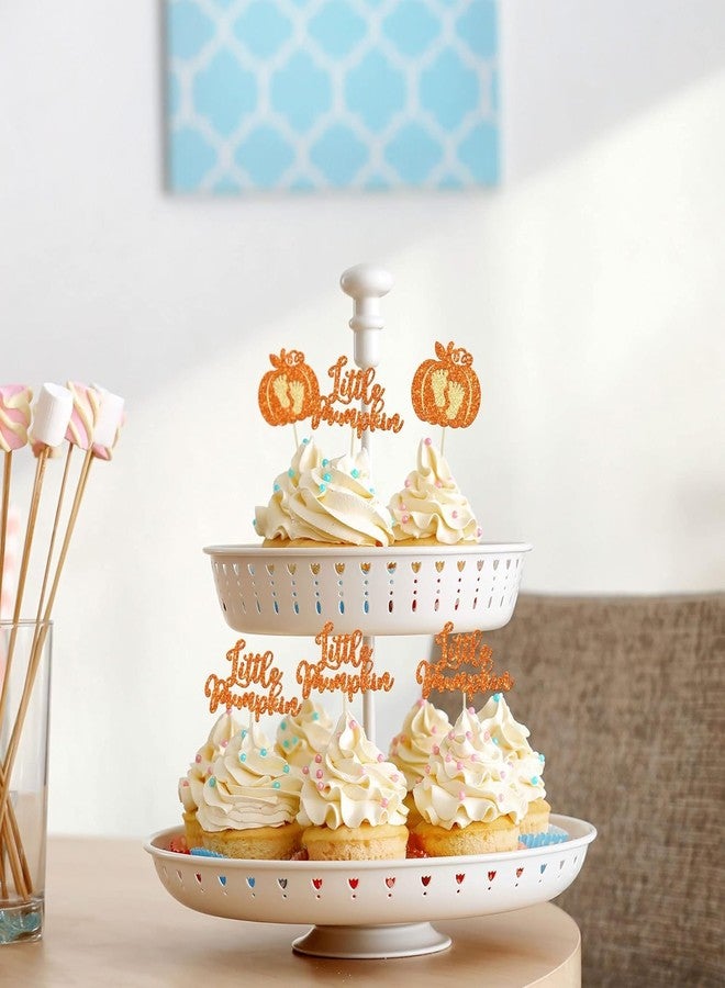 Confetti! 24-Pack Glitter Pumpkin Cupcake Toppers - Little Pumpkin Picks for Baby Showers, Kids' Birthdays, and Fall Harvest Parties - Perfect Autumn party supply Decorations - Image 4